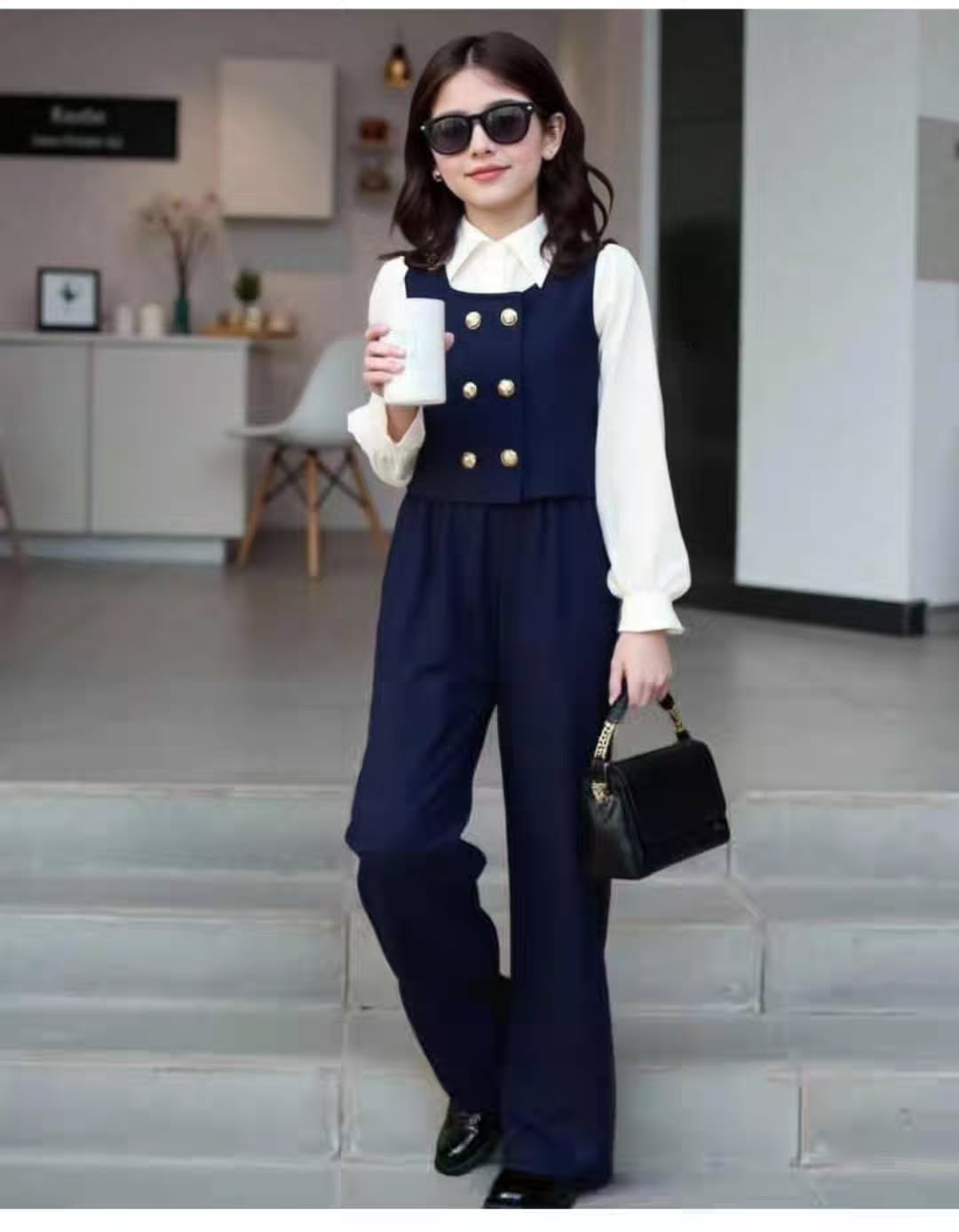 ست مجلسی جلیقه و شلوار و بلوز مازراتی سایز ۱۲ ساله