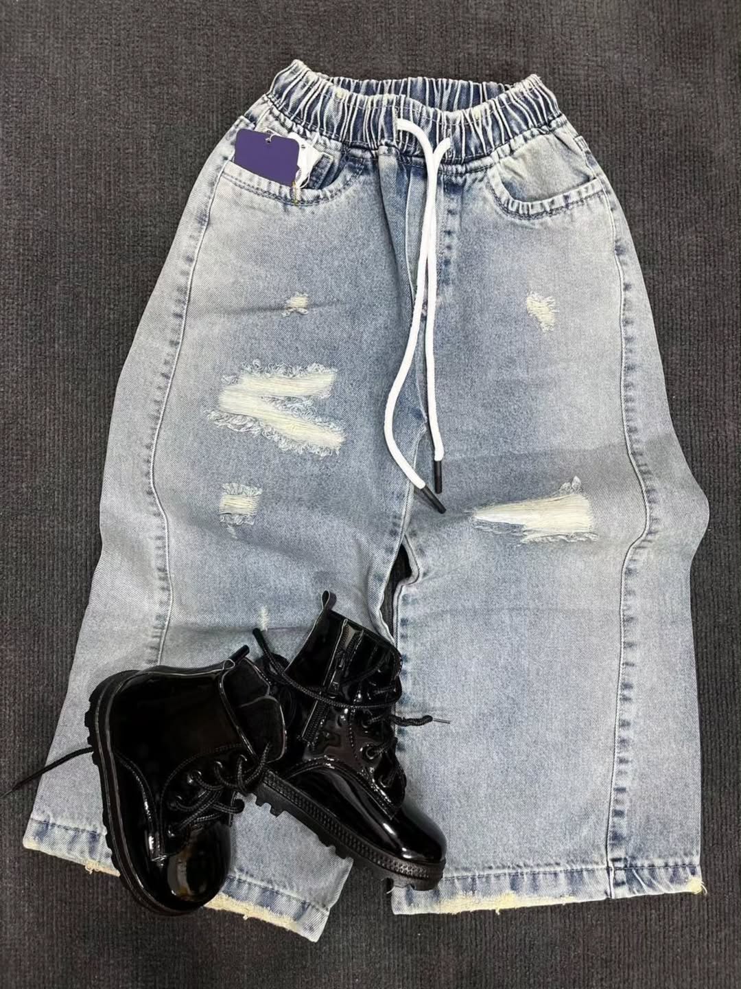 شلوار شافل جین بچه‌گانه سایز ۱۰۰